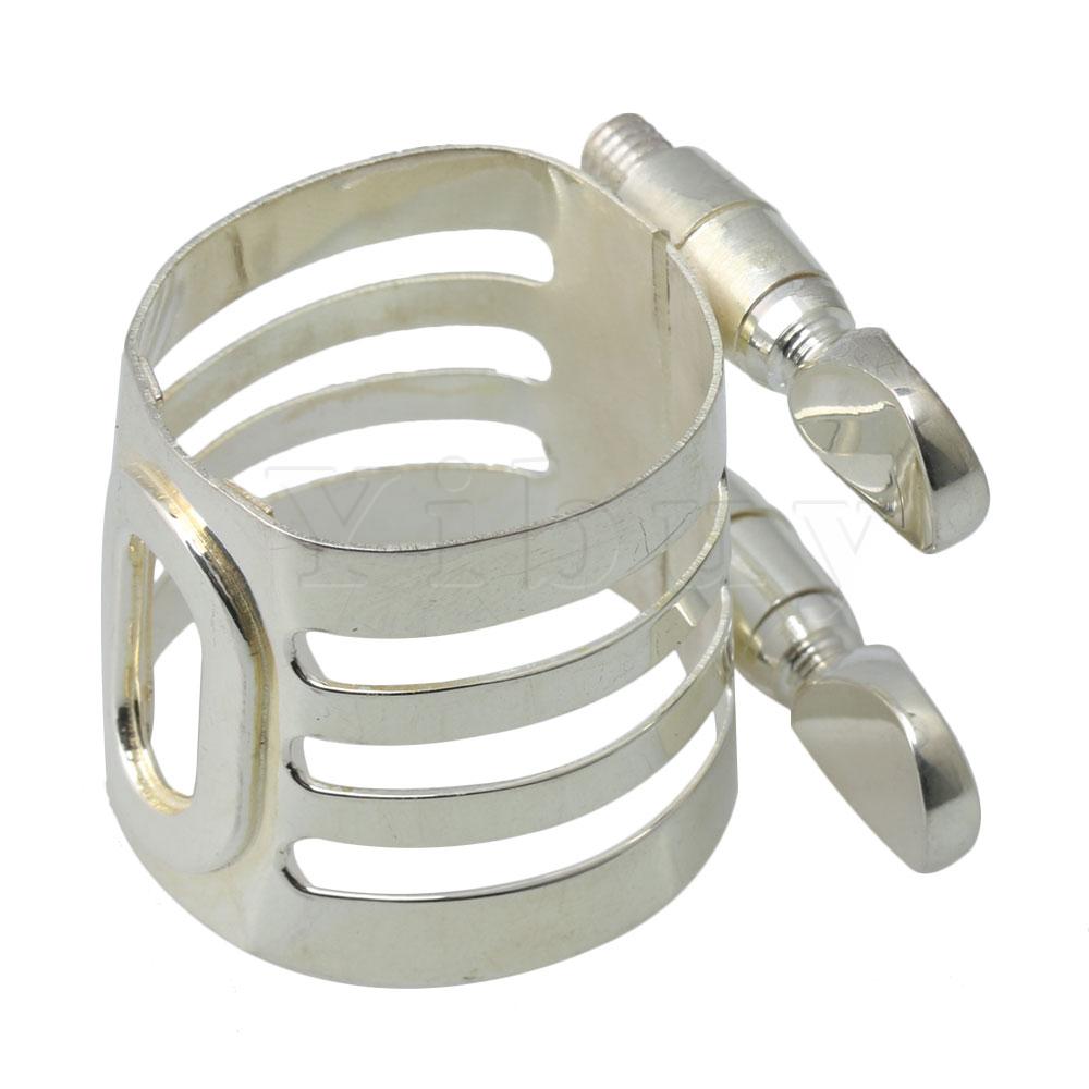 Yibuy Sliver Plated Copper Klarinet Ligature Met Caps Muzikale Onderdelen