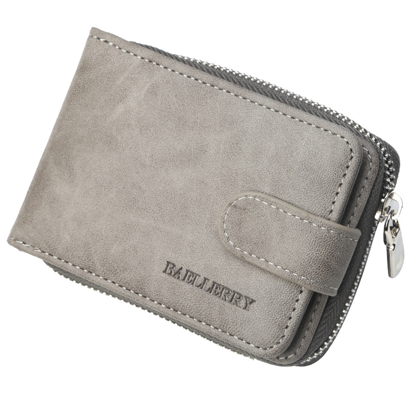 Nouvelle Dollars hommes portefeuilles hommes porte-monnaie porte-cartes petit portefeuille à fermeture éclair Multi poches sac à main pour hommes sacs à main: Gris