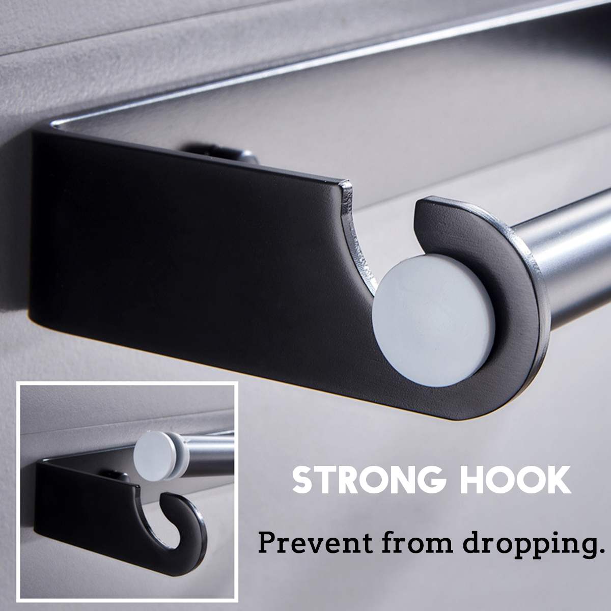 Space Aluminum Kitchen Paper Holder Under Cabinet Wall Mount Hanging Roll Rack Multi-use Bathroom Towel Rack Toilet Paper Holder