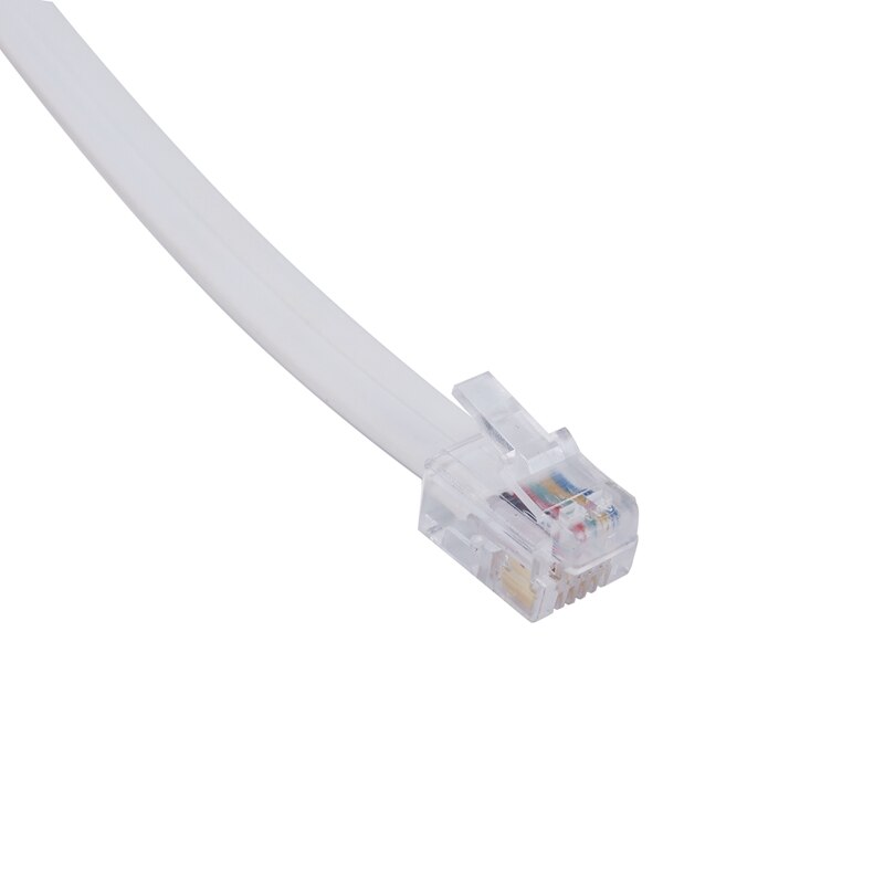 6P6C RJ11 Telephone Extension Fax Modem Cable Line 9.8Ft Length White