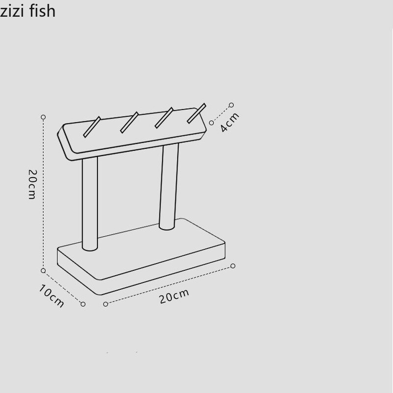 Solid Wood Brass Key Hook Storage Bracket Beech Black Walnut Desktop Seat Hook Jewelry Four Hooks Decorative Shelf Key Organizer