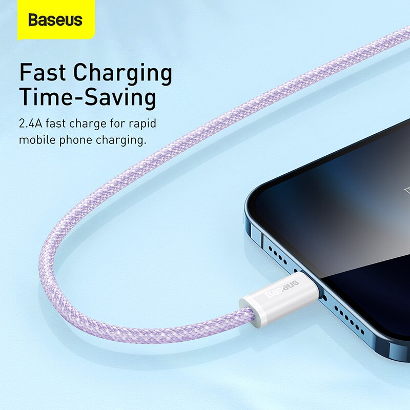 Baseus Usb Kabel Voor Iphone 13 12 11 Pro Max X Xs Xr 8 7 2.4A Snel Opladen Telefoon Data draad Koord Voor Ipad Usb Lader Kabel