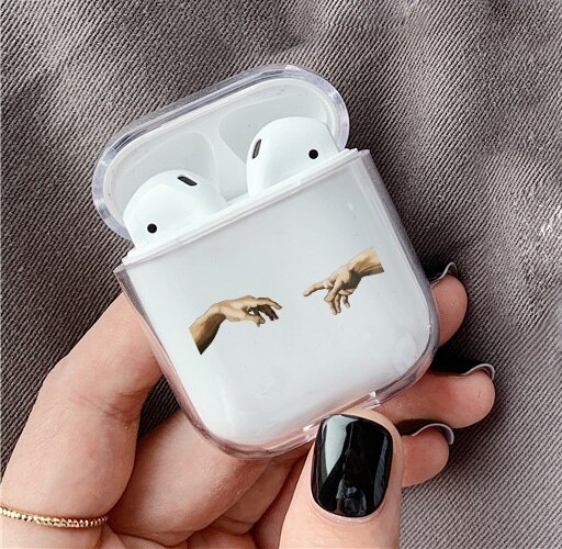 Estuche rígido con patrón de arte abstracto para Airpods Pro ESTUCHE DE LUJO transparente para auriculares Bluetooth estuche protector para fundas Air pods 3/2