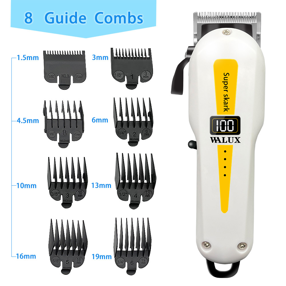 Professionele Kapper Tondeuse Lithiumbatterij USB Oplaadbare Trimmer LCD Display Thuis Mannen Baard Scheerapparaat Haar Snijmachine