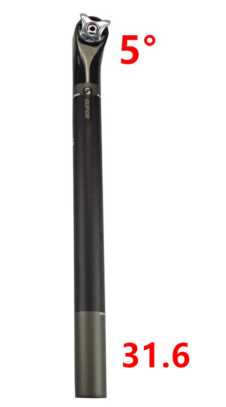 Tubo de asiento de fibra de carbono para bicicleta, tija de sillín de 20 y 5 grados, 27,2/30,8/31,6x400mm: 5degree 31 6