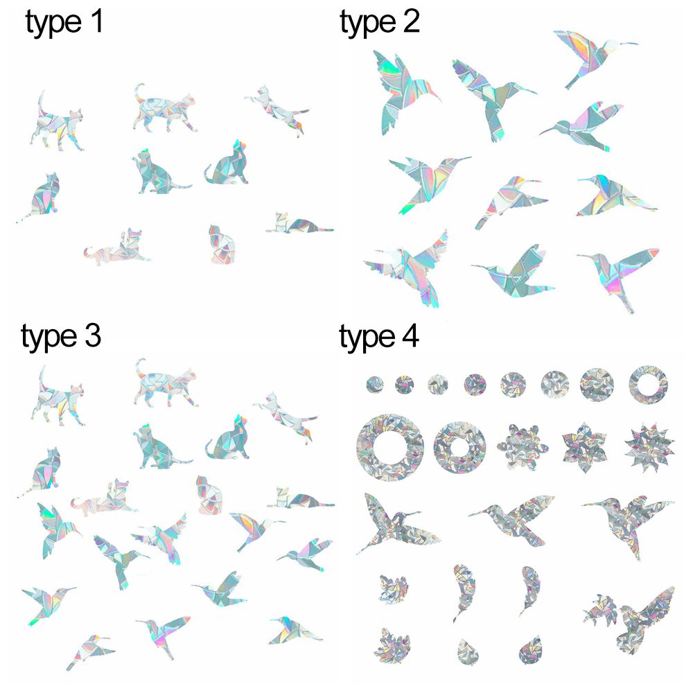 Autocollants statiques prisme arc-en-ciel pour fenêtre, colibri, fleur, plume, alerte d&#39;arrêt, Anti-Collision, prévention des chocs, décoration de maison en verre