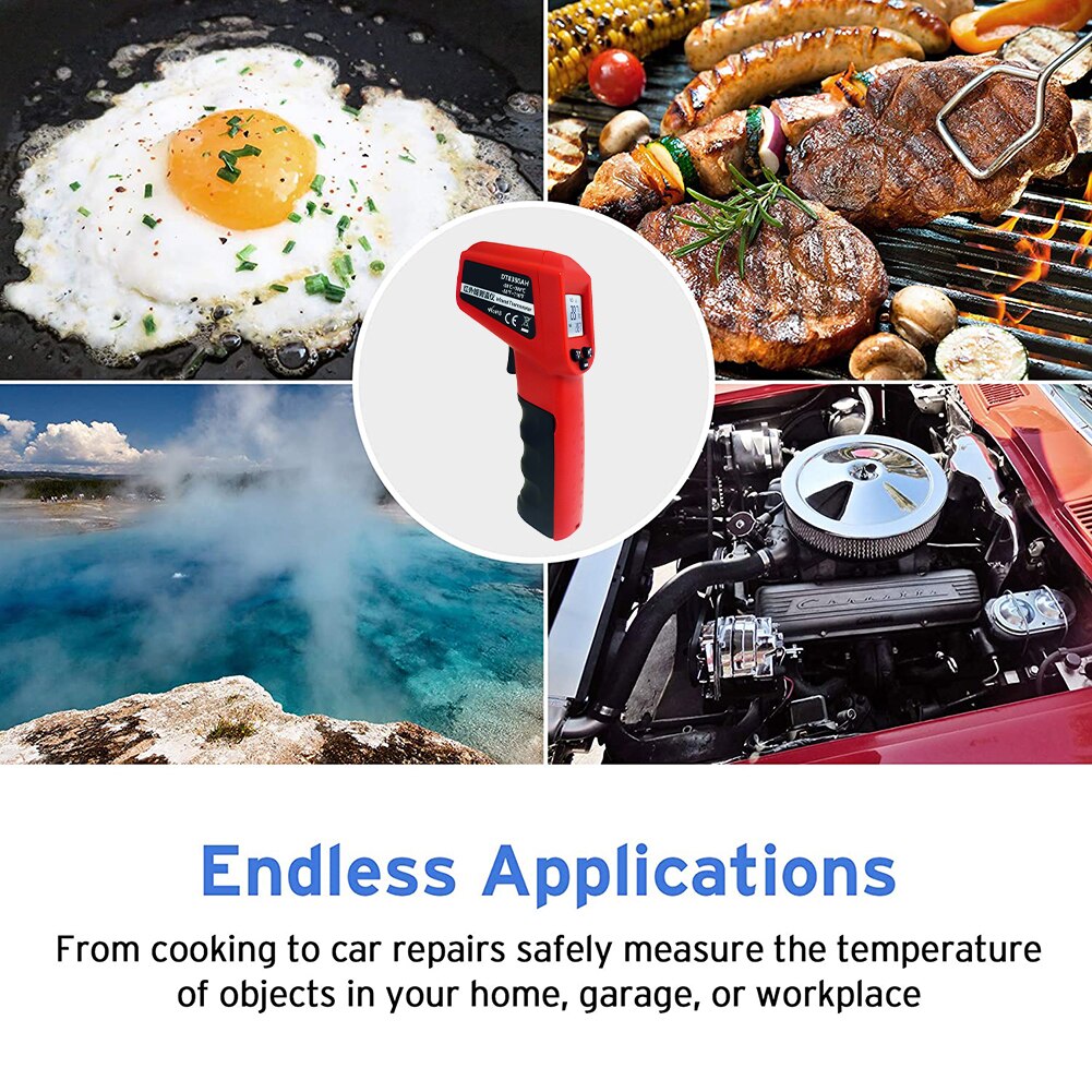 DT8380AH Handheld Infrared Thermometer Non-Contact Temperature Meter Pyrometer Infrared Pyrometer -50 to 380 Degree Accessories