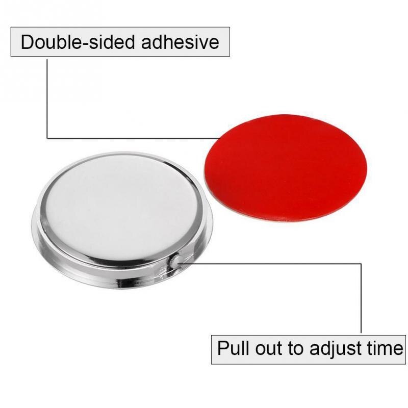 Self Adhesive Luminous Accurate Stick On Interior Practical Decoration Mini Auto Round Styling Portable Car Clock Analog
