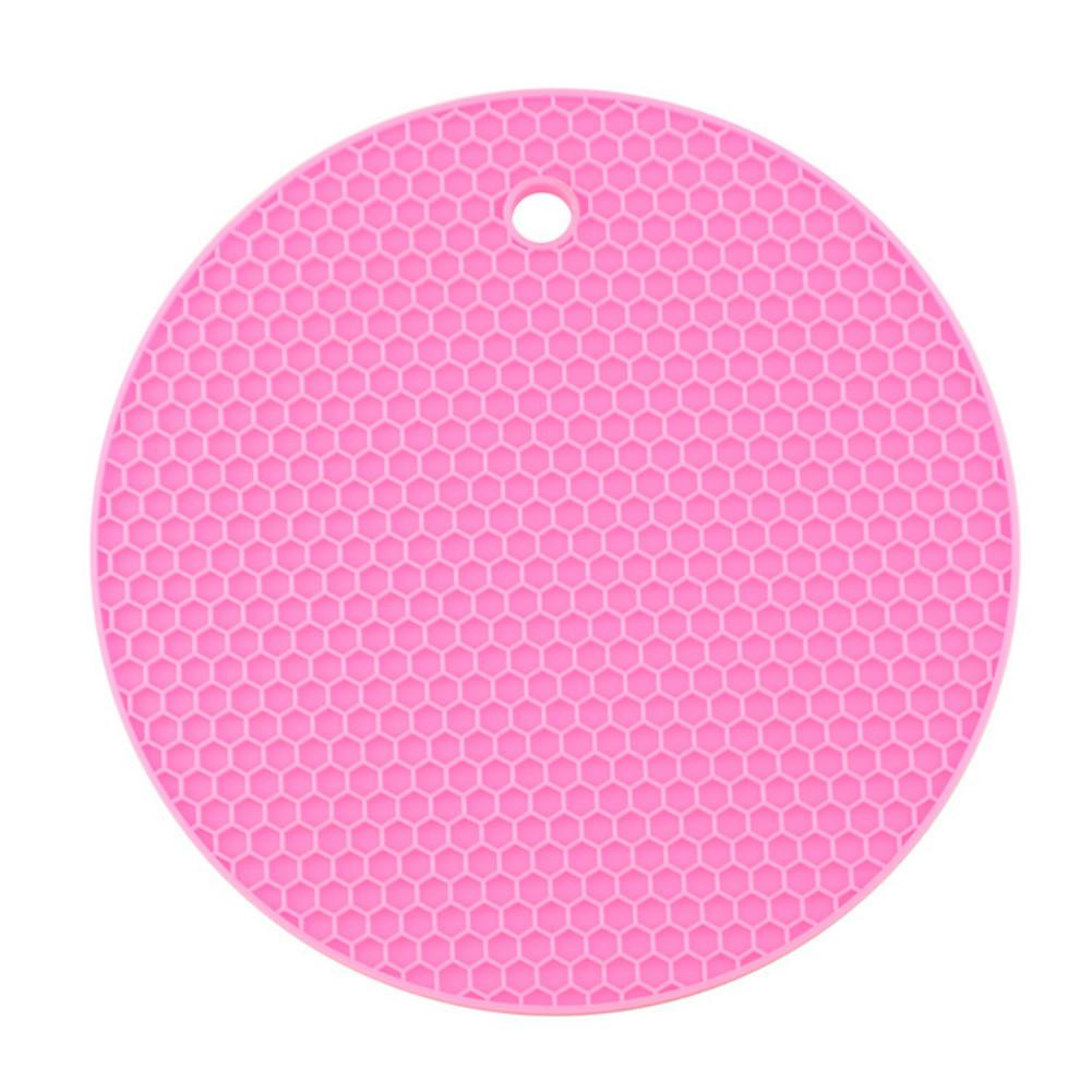 Circulaire Honingraat Siliconen Isolatie Mat Verdikte Anti-Slip Isolatie Mat: Pink