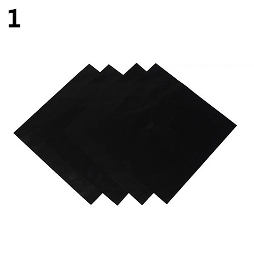 Neue Abnehmbare Einfache Reinigung Platz Folie Gasherd Liner Wiederverwendbare Leicht Sauber Schutz Pad Tropfen 4 Stck: Schwarz
