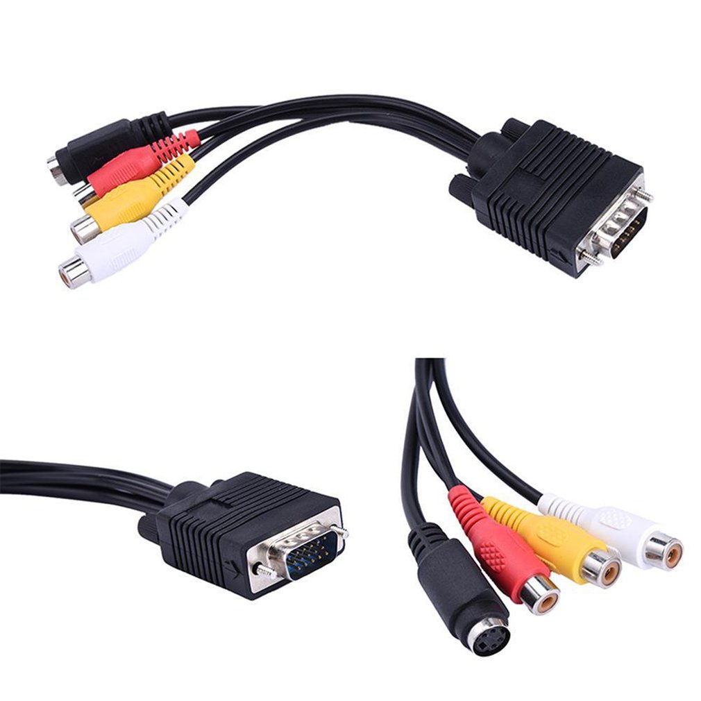 VGA SVGA to S-Video 3 RCA AV VGA to Video TV Out S-Video AV Adapter Converter for PC Computer Laptop