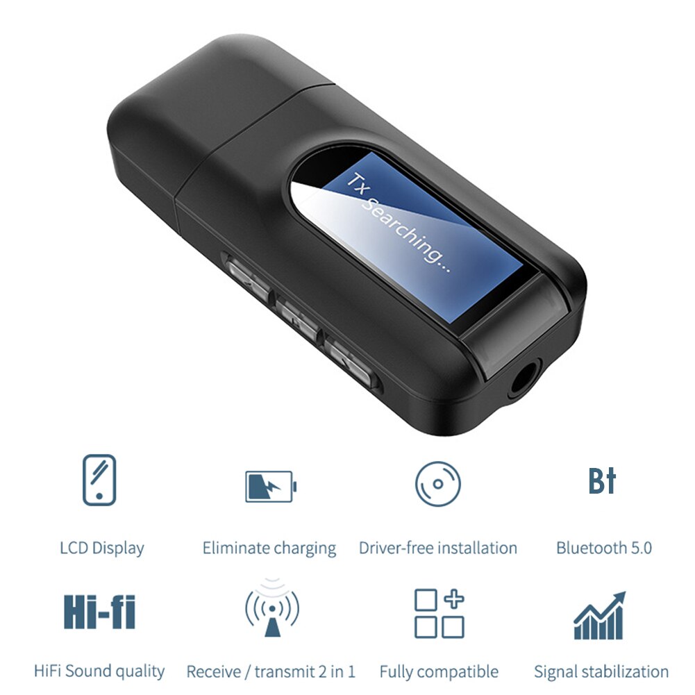 USB Bluetooth Adapter Dongles 2 in 1 USB Bluetooth Adapter 3.5mm Audio Wireless Receiver Transmitter Dongle for TV PC Projector