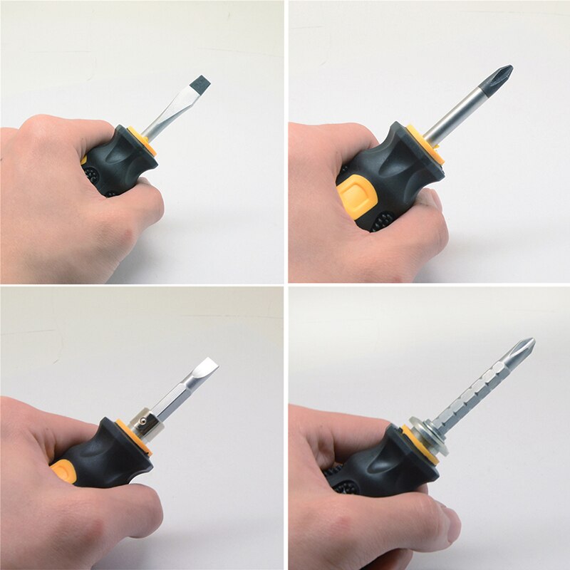 Double-Use Screwdriver Cross Flat Head Screwdriver Portable Removable Hand Tools Chrome Vanadium Steel Repair Tool Screw Driver