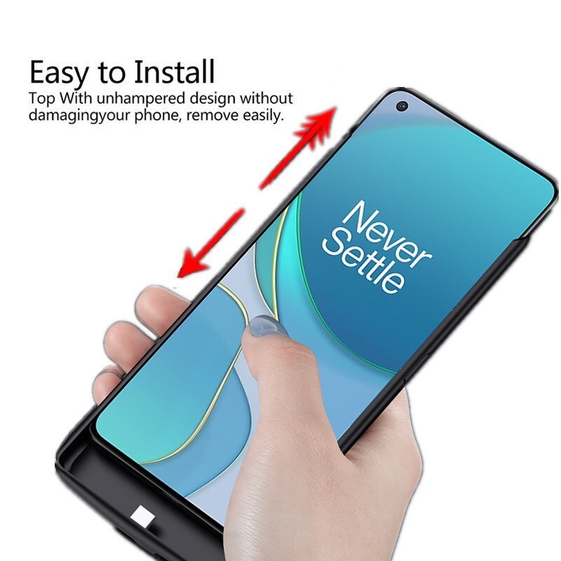 Batteriladdare för oneplus 8t silikon silikon stötsäker backup bärbar powerbank laddningsskydd oneplus 8t batterifodral
