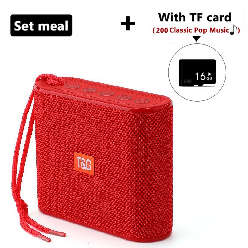 Mini Altoparlante del Bluetooth Portatile Piccolo Colonna Wireless Music Center Subwoofer BoomBox 3DStereo Altoparlanti USB per I Telefoni con TF di FM: Red with TF card