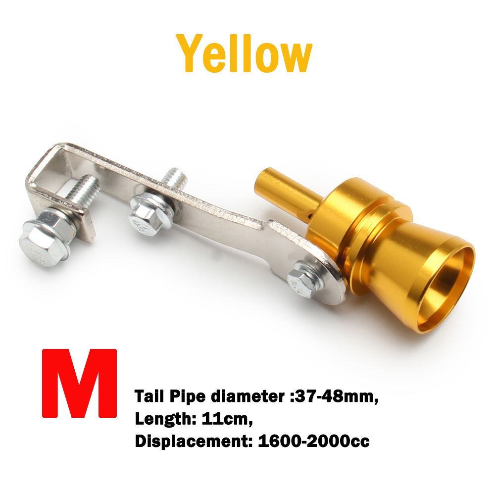 1 stk. turbofløjte universal turboudstødningsfløjte, lydforstærker passer til de fleste biler, sedaner og lastbiler: Guld