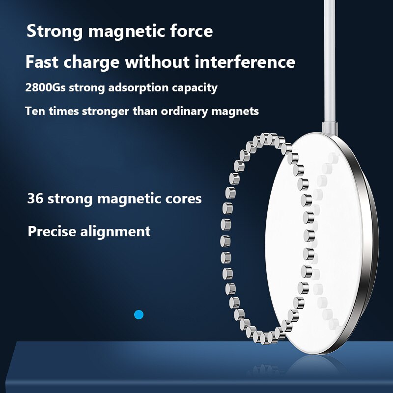 Voor Apple Mobiele Telefoon 12 Magsafe Charger 15W Magnetische Draadloze Opladen Voor Iphone 12 12pro Max 12Mini Magsafing pd Snelle Lading