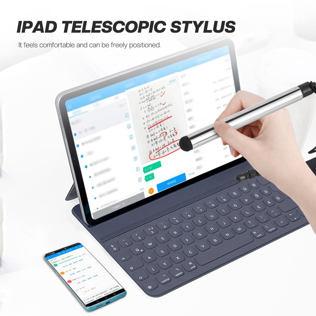 Intrekbare Universele Touch Screen Pen Capacitieve Stylus Pen Voor Smart Telefoon Tablet Voor Ipad Punt Ronde Dunne Tip Onleny