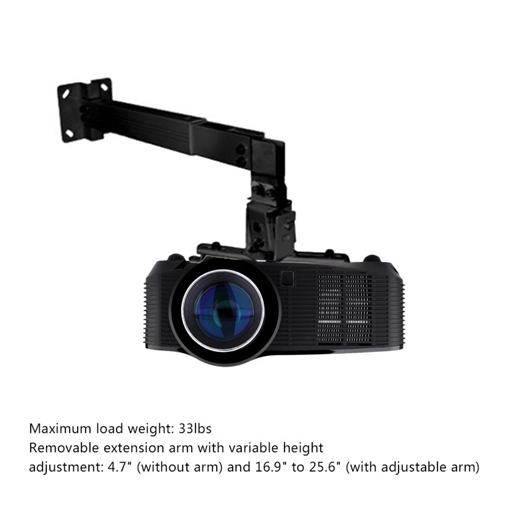 Retractable Swivel Multifunctional Stand Projector Mount Universal Wall Mounted Black Ceiling Bracket Hanging Loading Adjustable