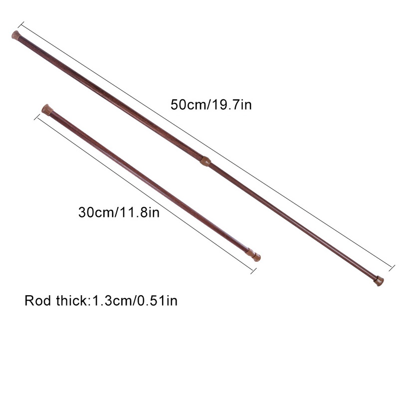 Multifunctionele Verstelbare Badkamer Douche Gordijn Staven Uitschuifbare Telescopische Douchegordijnstangen Spanning Pole Staaf Hanger: Wood grain 30-50