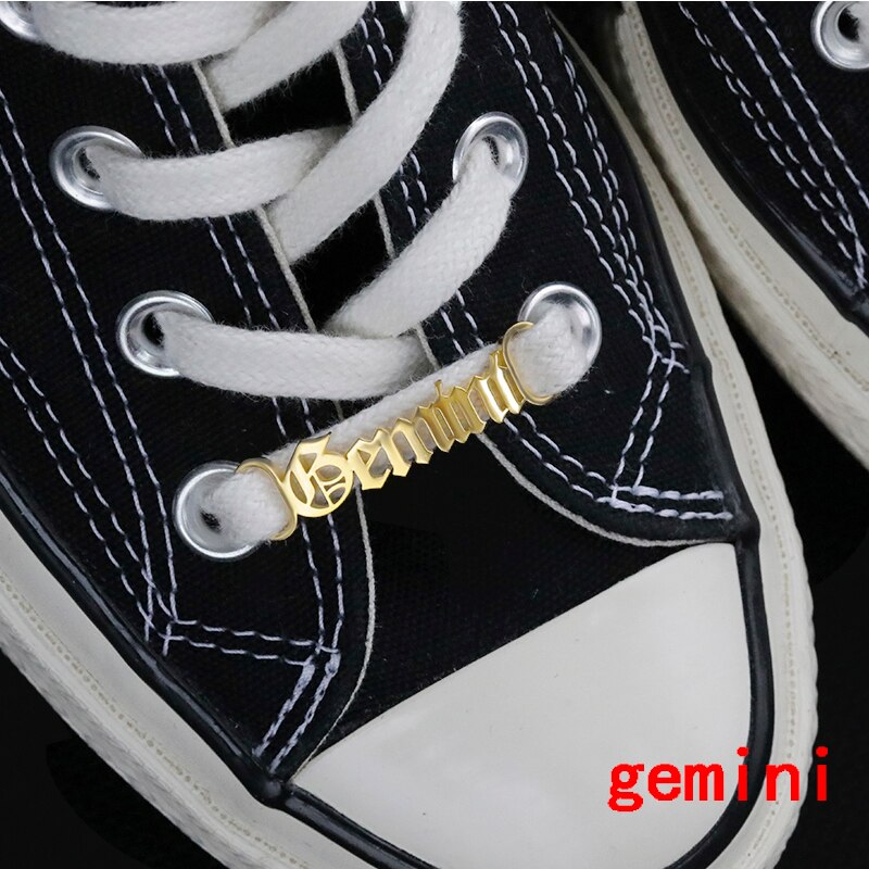 Nette Baby Mädchen Edelstahl Schuh Schnalle Sternzeichen Schuh Schnalle Für Frauen Männer Gold Schnürsenkel Tag Charme Schmuck Zubehör BFF: Gemini
