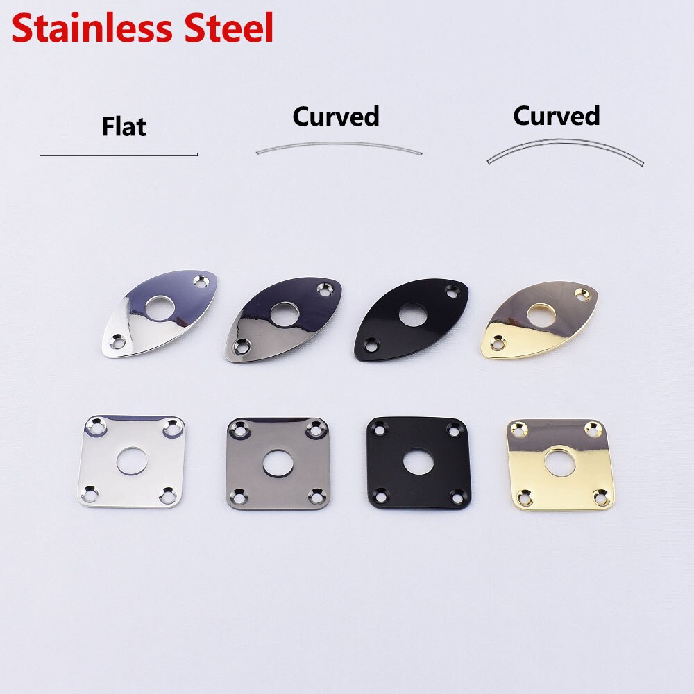 【Made in Japan by GOTOH】 Flat / Curved Stainless Steel Jack Plate For Electric Guitar Bass