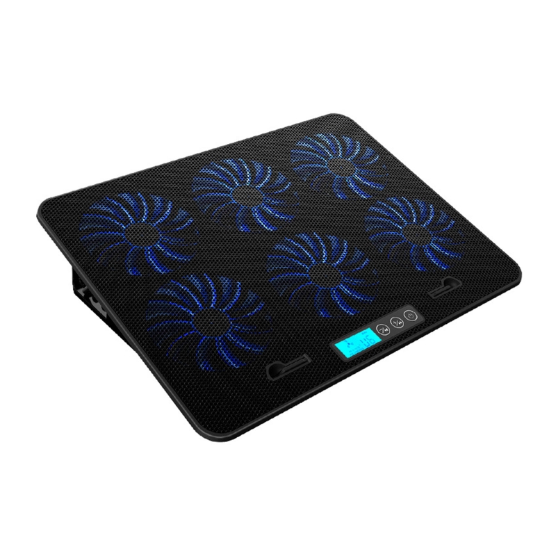 Gaming Laptop Cooler Fan 5 Heights Adjustable Notebook Cooling Base USB Powered with 6 Quiet LED Fans for 11-18inch