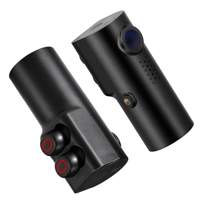 Grabadora de conducción WIFI con auriculares Bluetooth TWS, Control de voz de 1080P.