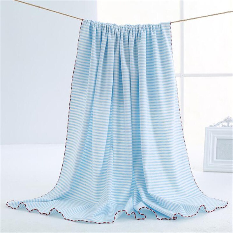 Melhor venda do bebê macio algodão sono toalha envoltório do bebê dos desenhos animados cobertor de cama do bebê: blue stripe