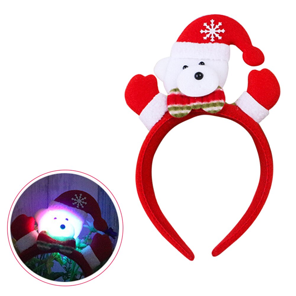 LED Flashing Christmas Hair Band Xmas Headband Light Up Hair Band For Christmas Decoration Party Christmas for Kids: Bear