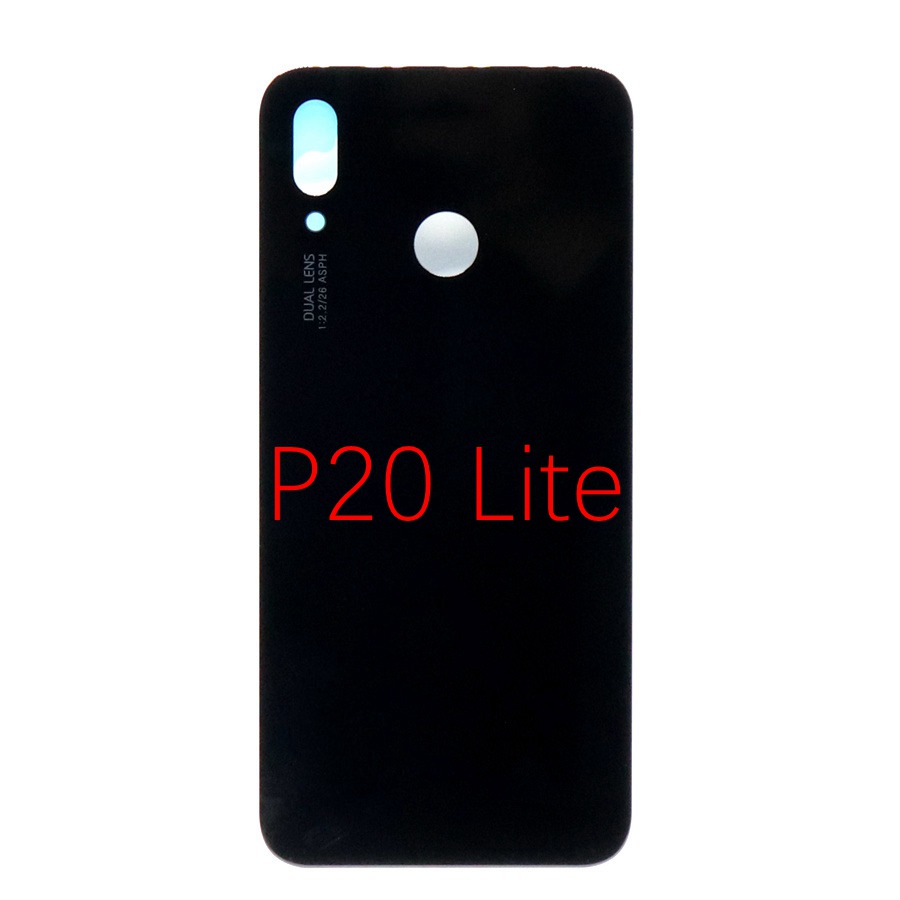 Back Glass Panel for Huawei P20 Pro Battery Cover nova 3e Rear Glass Door Housing Case For Huawei P20 Lite Battery Cover Replace: P20 Lite Black