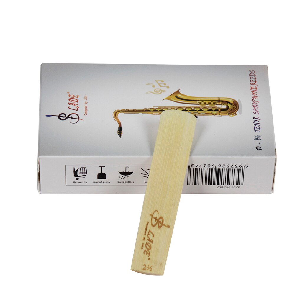 LADE 10pcs/ Box Bb Tenor Saxophone Sax Reeds Strength 2.5 Woodwind Instruments Accessories