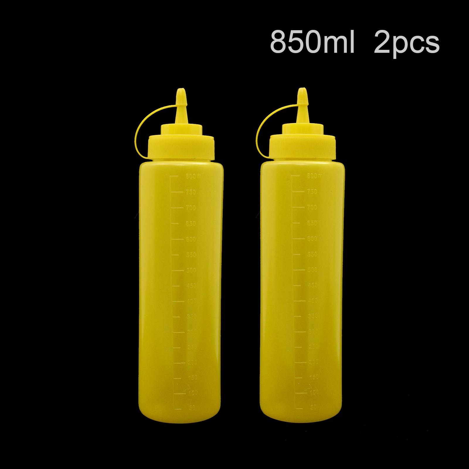 CellDeal 2Pcs Squeeze Flasche Salat Dressing Flasche Würze Spender Sauce Essig Öl Ketchup Menage Bin Tomaten Sauce Flasche: Yellow 850ml 2pcs