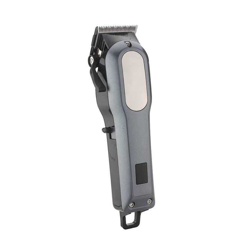 WMARK NG-101 Digital LCD Display Electric Hair Clipper Cordless Barber Cutter Hair Trimmer Shaving Machine For Men: grey