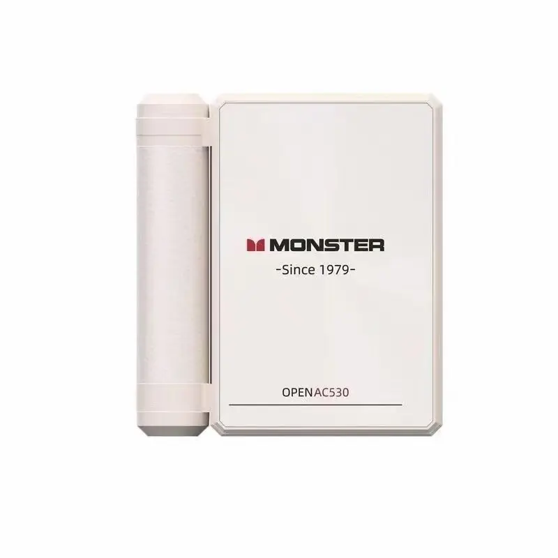 Auricolari wireless monster  ac530 bluetooth agili a conduzione ossea auricolari sportivi da appendere all'orecchio non in-ear doppi pieghevoli resistenti: Bianco
