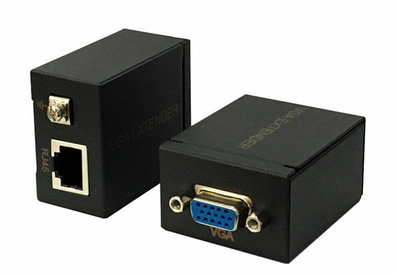 60M Vga Extender 1X1 Splitter RJ45/Cat5e/6 Ethernet Kabel Ethernet Adapter Versterker Ondersteuning Monitor projector Hdtv Pc