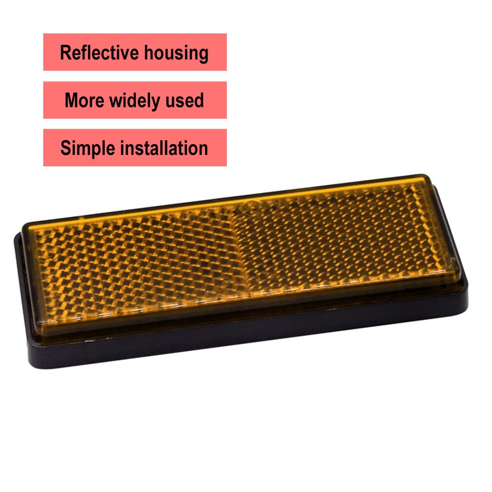 10 Pcs Zware Auto Reflectoren Rechthoekige Oranje Reflecterende Strips Oranje Langwerpige Rechthoekige Trailer Reflectoren