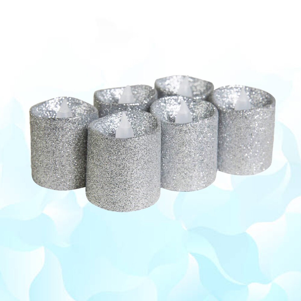 12pcs Flameless Candles Light Decorative Glitter Electric Candles for Wedding Christmas Festival Party Decoration (Golden)