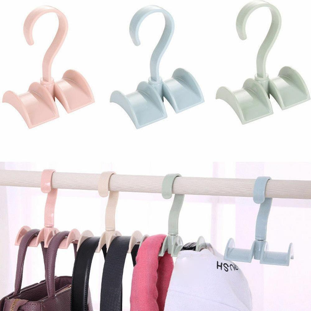 Multifunction Tie Coat Closet Hanger Bag Plastic Hanger Laundry Rack Rotated Storage Organizer Tool Without Wardrobe Punch G1X0
