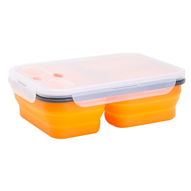 1100ml x 3 komory silikonowy składany obiad skrzynka kuchenny składany przenośny pojemnik bento pojemnik robić przechowywania żywności ekologiczny lunchbox