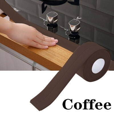 3.2 mx 2.2cm bad dusj servant badekar tetningslist tape pvc selvklebende vanntett veggklistremerke for bad kjøkkeninnredning: 3 kaffe