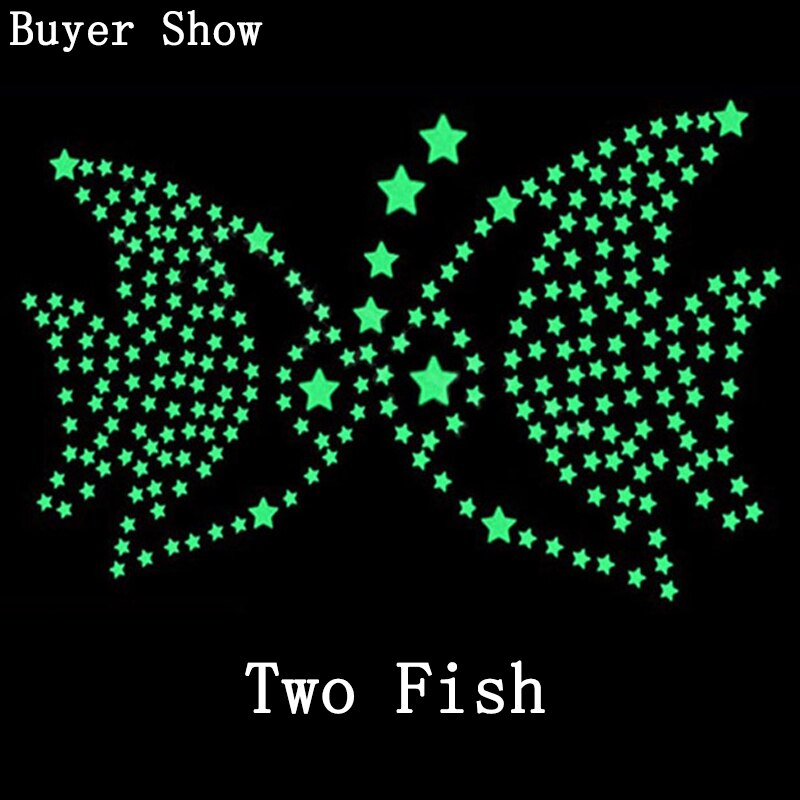 100 sztuk blask naklejki fluorescencyjne 3D gwiazdy ściany Sztuka Diy Dom naklejka dla dzieci pokój dekoracje sufitu świetlny w ciemności naklejka