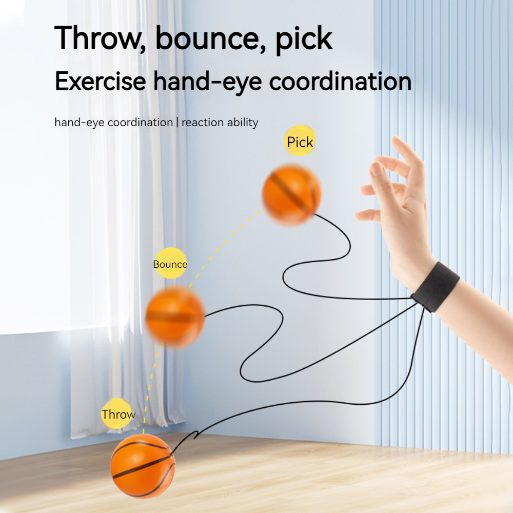 Elastische Terugkeer Spons Bal Nylon String Game Oefeningen Rubberen Hand Bal Kinderen Speelgoed Vinger Band Bal Outdoor E
