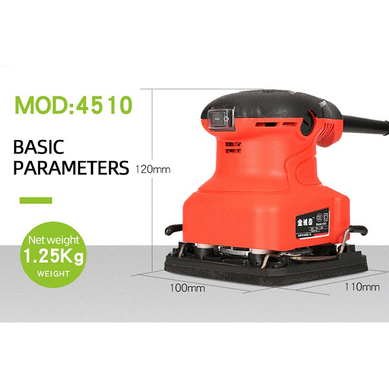 Lijadora eléctrica de 240W, pulidora, lijadora, herramienta de carpintería con papel de lija para madera, Metal y plástico