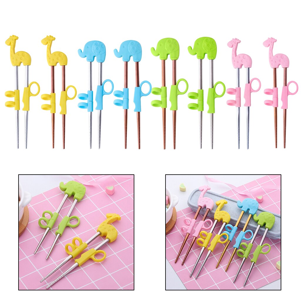 1Pair Kids Chopsticks Technique Training Helper Reusable Chopstick Easy Use
