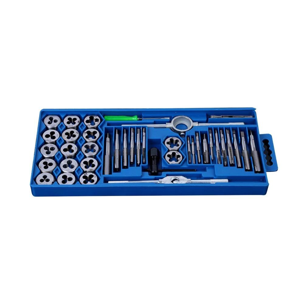 40PCS Metric Tap and Die Set Hand Tapping Tools Screw Thread Tap Die Wrench Set DIY Screwdriver Screw Threading Alloy Metal Tool