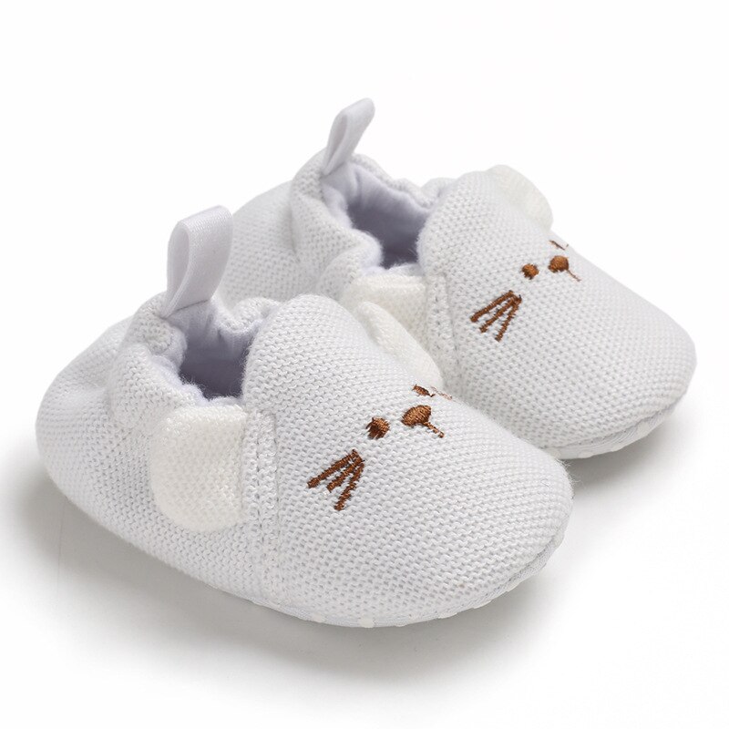 Chaussons bébé garçon fille tricotés chaussures de berceau mignon panda dessin animé antidérapant pré-marche chaussons bébé premiers pas