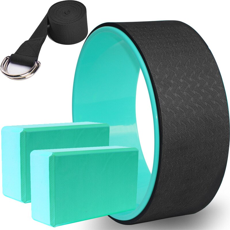 Ensemble de 4 pièces d&#39;exercices de Yoga et Pilates à domicile, ceinture d&#39;étirement de la taille, équipement de Fitness EVA: Black green