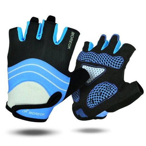 Cyclisme demi doigt gants hommes femmes rose vtt vélo gants Sport Fitness vélo antichoc Gym gants été: Bleu / XL