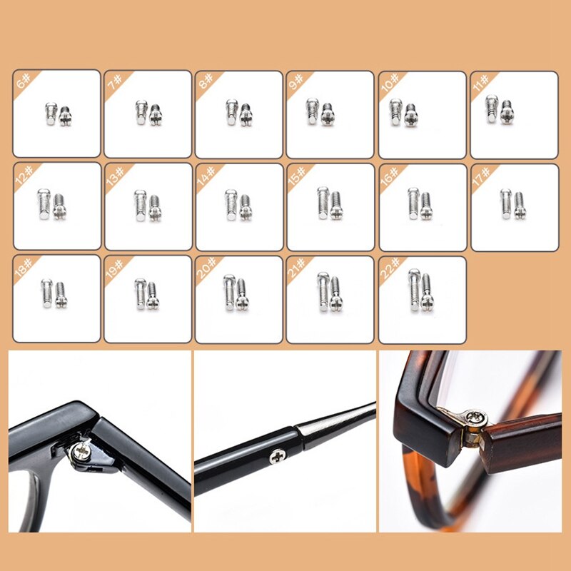 Brillen Sonnenbrille Reparatur Bausatz Mit Schrauben Pinzette Schraubendreher sehr klein Mini Schrauben Muttern Sortiment Gläser Reparatur Nase Pads